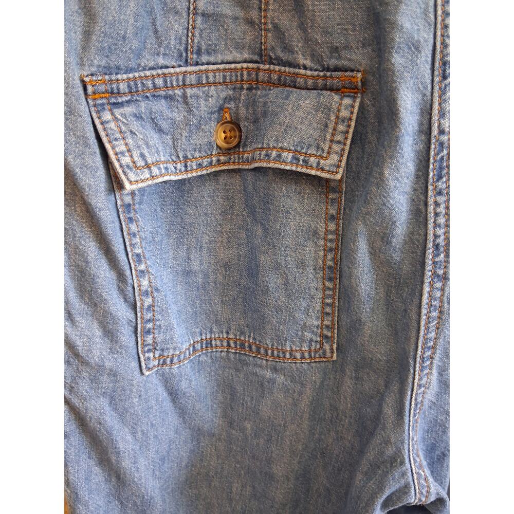 Anthropologie Pilcro & the Letterpress Denim Jumpsuit Womens Small Long Utility - Picture 9 of 12